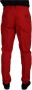 Dolce & Gabbana Rode Katoenen Broek Jeans Red Heren - Thumbnail 2
