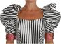Dolce & Gabbana Kort Pofmouw Crop Top met Kristal Knoopversiering Meerkleurig Dames - Thumbnail 2