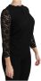 Dolce & Gabbana Elegante Zwarte Bloemenkanten Blouse Top Black Dames - Thumbnail 2