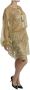 Dolce & Gabbana Gouden Kant A-Lijn Knielengte Jurk Yellow Dames - Thumbnail 2