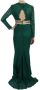 Dolce & Gabbana Pre-owned Crystal Gold Belt Lace Sheath Gown Dress Green Dames - Thumbnail 2