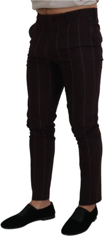 Dolce & Gabbana Leather Trousers Bruin Heren