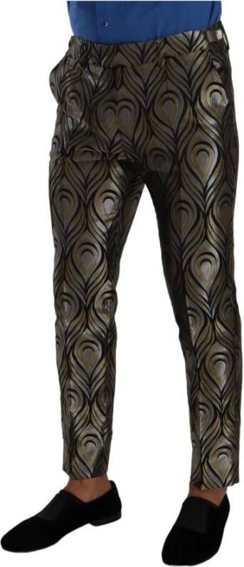 Dolce & Gabbana Leather Trousers Grijs Heren