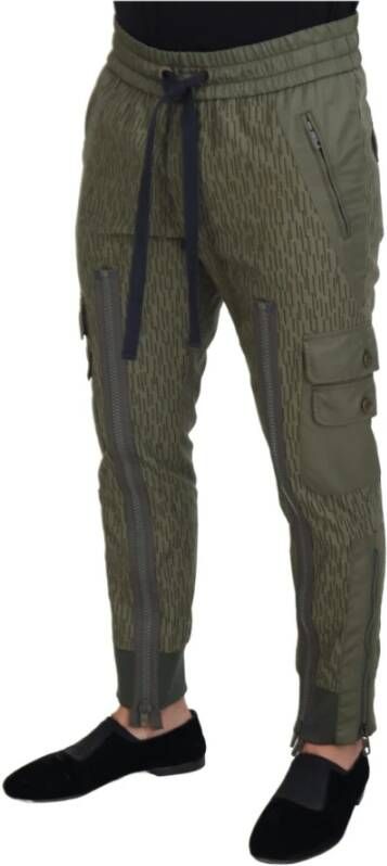 Dolce & Gabbana Leather Trousers Groen Heren