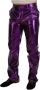 Dolce & Gabbana Paarse Glanzende Straight Fit Broek Purple Heren - Thumbnail 2