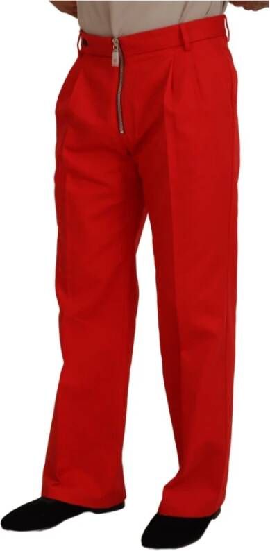 Dolce & Gabbana Leather Trousers Rood Heren