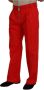 Dolce & Gabbana Rode Katoenen Straight Fit Broek Red Heren - Thumbnail 2