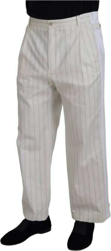 Dolce & Gabbana Leather Trousers Wit Heren