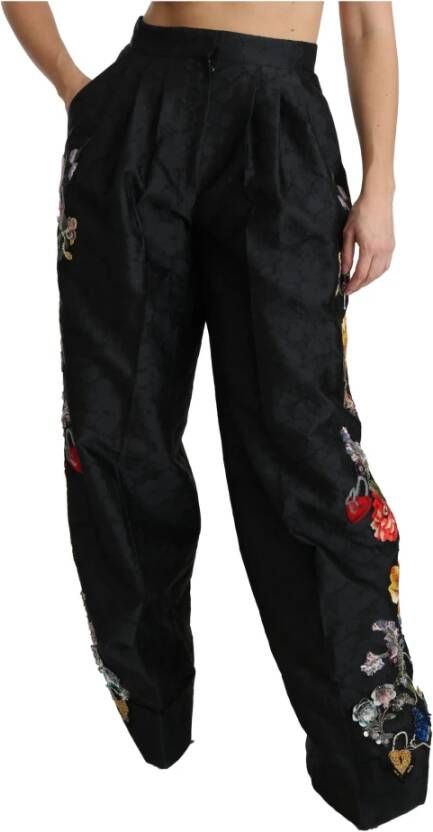Dolce & Gabbana Leather Trousers Zwart Dames