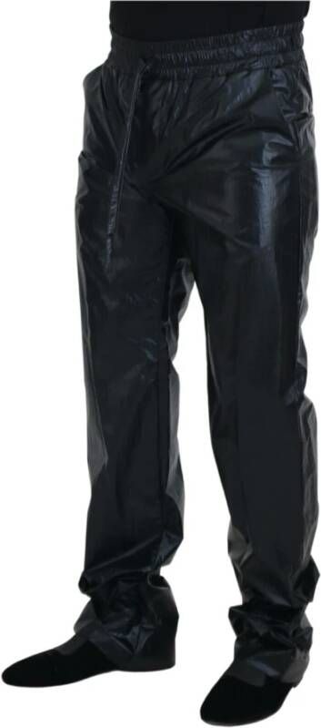 Dolce & Gabbana Leather Trousers Zwart Heren