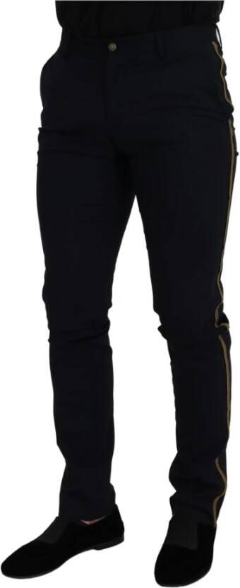 Dolce & Gabbana Leather Trousers Zwart Heren