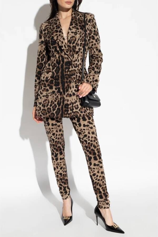 Dolce & Gabbana Leggings met luipaardprint Beige Dames