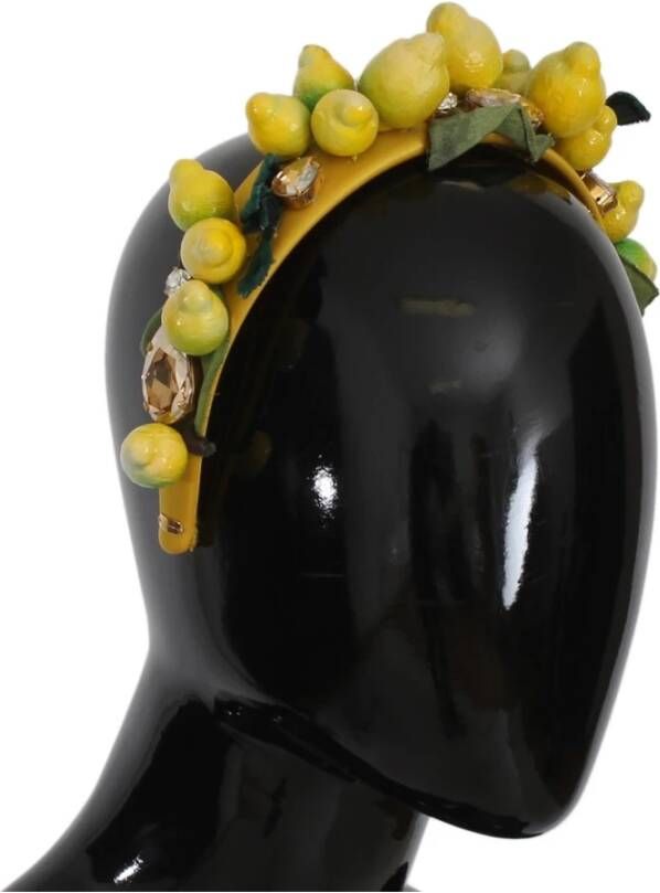 Dolce & Gabbana Lemons Sicily Kristallen Haarband Geel Dames