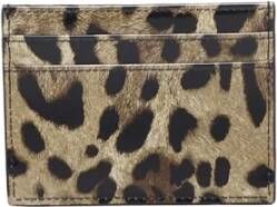 Dolce & Gabbana Leo Print Kaarthouder van Kalfsleer Brown Dames