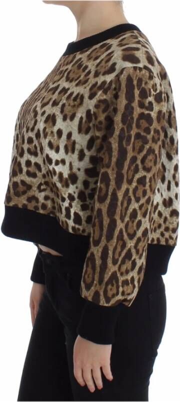 Dolce & Gabbana Leopard Print Crewneck Sweater Bruin Dames