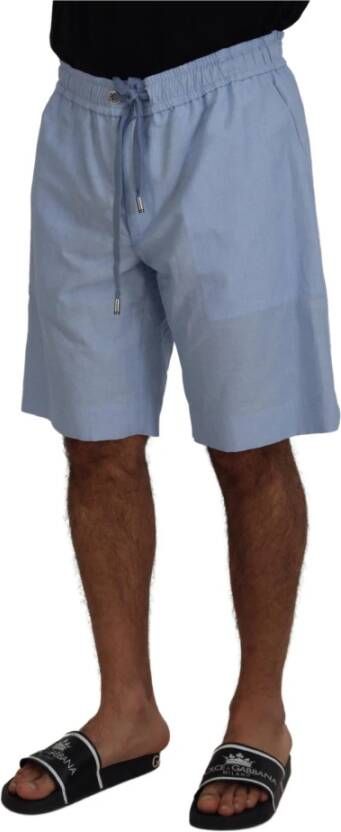 Dolce & Gabbana Lichtblauwe Bermuda Shorts met middelhoge taille Blue Heren
