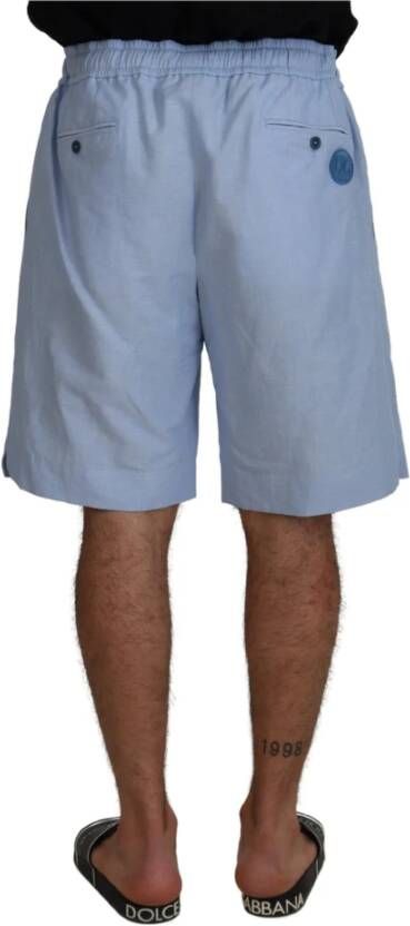 Dolce & Gabbana Lichtblauwe Bermuda Shorts met middelhoge taille Blue Heren