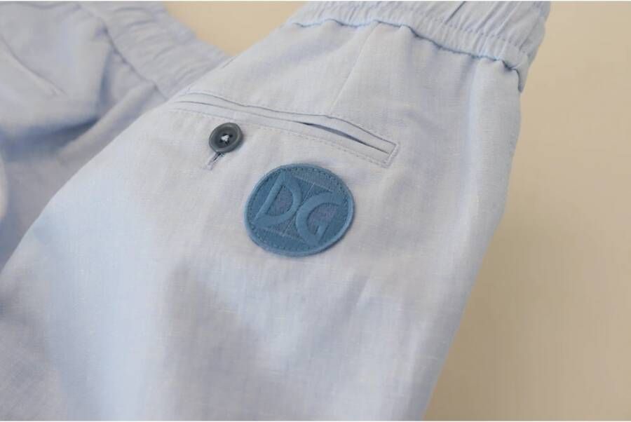 Dolce & Gabbana Lichtblauwe Bermuda Shorts met middelhoge taille Blue Heren