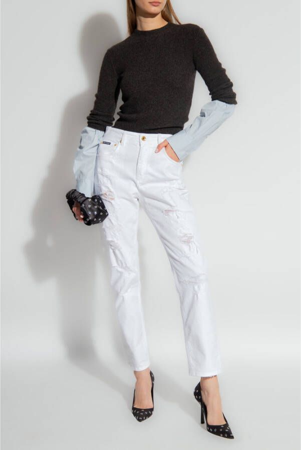 Dolce & Gabbana Losse spijkerbroek Wit Dames