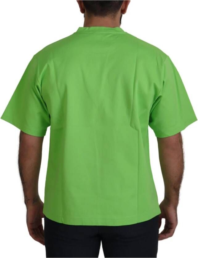 Dolce & Gabbana Luxe Groene Katoenen T-shirt voor Heren Green Heren