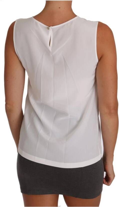 Dolce & Gabbana Luxe Mouwloze Zijden Top Wit Dames