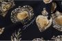Dolce & Gabbana Zwarte Zijden Satijnen Shirt met Gouden Hartprint Black Heren - Thumbnail 7