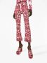 Dolce & Gabbana Zijden Majolica Print Flared Broek Multicolor Dames - Thumbnail 4