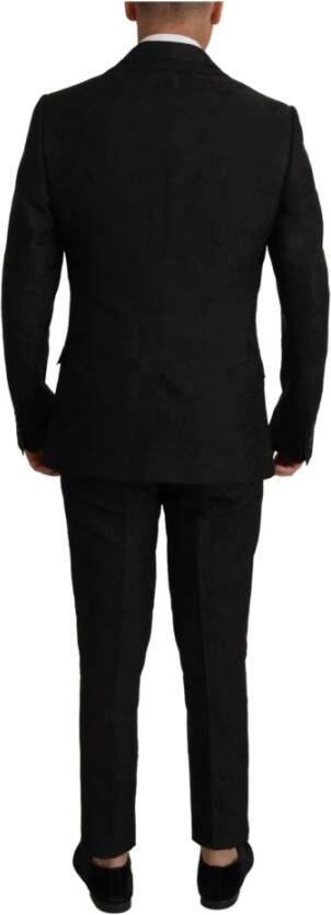 Dolce & Gabbana Martini Zwart Tweedelig Pak Black Heren