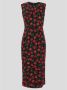 Dolce & Gabbana Kersenprint Midi Jurk Zwart Rood Groen Multicolor Dames - Thumbnail 2