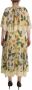 Dolce & Gabbana Multicolor Silk Floral Print Long Maxi Dress Geel Dames - Thumbnail 2