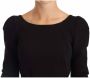 Dolce & Gabbana Zwarte Wol Stretch Sheath Jurk met Open Rug Black Dames - Thumbnail 2