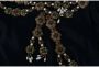 Dolce & Gabbana Zwarte Zijden Stretch Gouden Kristal Jurk Black Dames - Thumbnail 4