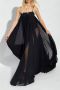Dolce & Gabbana Maxi Geplooide Jurk met Lange Mouwen Black Dames - Thumbnail 2