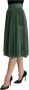 Dolce & Gabbana Metallic Green High Waist A-line Pleated Skirt Groen Dames - Thumbnail 2