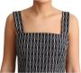 Dolce & Gabbana Zwart Wit Geometrisch Patroon A-Lijn Jurk Black Dames - Thumbnail 2