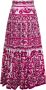 Dolce & Gabbana Fuchsia Majolica Print Maxi Rok Pink Dames - Thumbnail 6