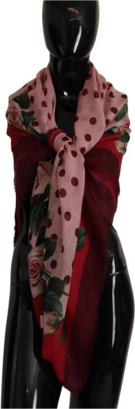 Dolce & Gabbana Multicolor Bloemenprint Shawl Wrap Sjaal Meerkleurig Dames
