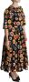 Dolce & Gabbana Zomerse Dagjurk Zoet Dessertprint Korte Mouwen A-Lijn Knielengte Black Dames - Thumbnail 2