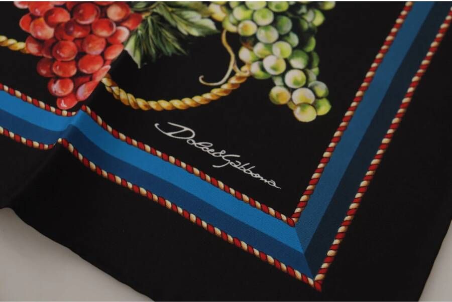 Dolce & Gabbana Multicolor Druivenprint Zijden Sjaal Meerkleurig Dames