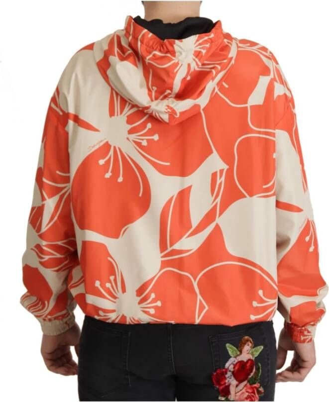 Dolce & Gabbana Multicolor Floral Hooded Pullover Sweater Meerkleurig Heren