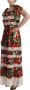 Dolce & Gabbana Multicolor Geranium Print Lace Long Maxi Dress Meerkleurig Dames - Thumbnail 2