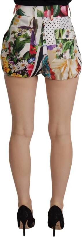 Dolce & Gabbana Multicolor High Waist Hot Pants Shorts Meerkleurig Dames
