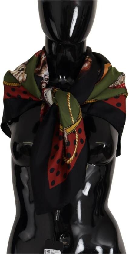 Dolce & Gabbana Multicolor Paddenstoel Zijden Zakdoek Sjaal Meerkleurig Dames