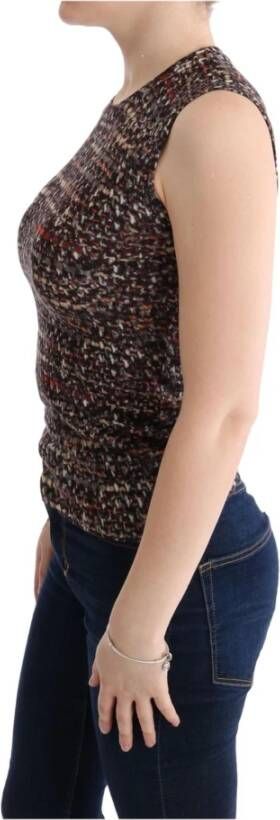 Dolce & Gabbana Multicolor Print Knit Top Wool T-shirt Meerkleurig Dames