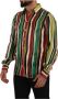 Dolce & Gabbana Multicolor Striped Long Sleeve Silk Shirt Groen Heren - Thumbnail 2