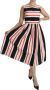 Dolce & Gabbana Pre-owned Multicolor Stripes A-Line Pleated Midi Dress Zwart Dames - Thumbnail 2