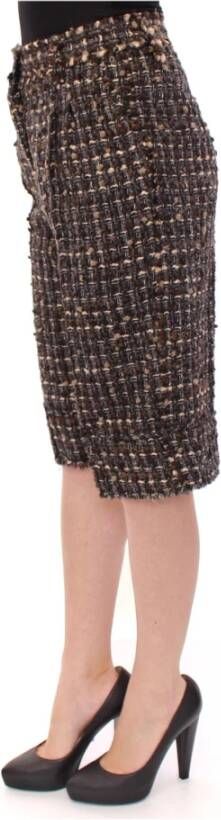 Dolce & Gabbana Multicolor wool shorts pants Bruin Dames