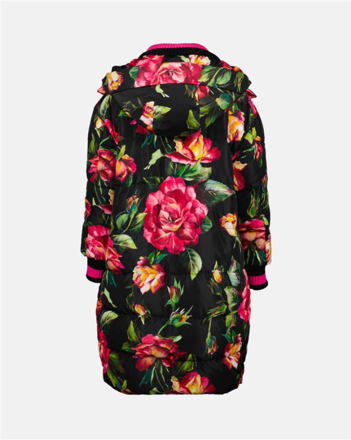 Dolce & Gabbana Lang gewatteerd jack met rozenprint Multicolor Dames - Foto 3