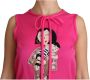 Dolce & Gabbana Pink Family Silk Tank Mama Blouse Top Shirt Roze Dames - Thumbnail 2