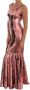 Dolce & Gabbana Betoverende Siciliaanse Sprookjesachtige Paillettenjurk Pink Dames - Thumbnail 2